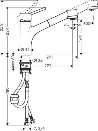 خلاط مطبخ سحاب تاليس 170 هانس جروهي Hansgrohe