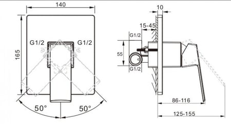 وجه خلاط دفن خطين دائري برونزو شبيه كوزمو