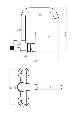 خلاط مطبخ كروم جداري SCHON لوتز LUTZ
