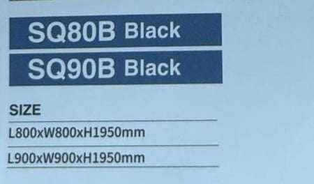 شاور بوكس زاوية اسود  مطفي مربع تصميم أوربي