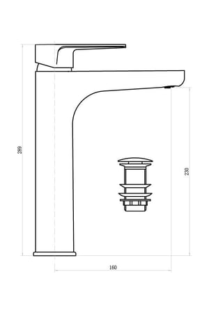 خلاط مغسلة عالي كروم VON لوتز LUTZ