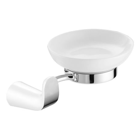 صبانه دائريه من الزجاج المطلي باللون الأبيض والكروم