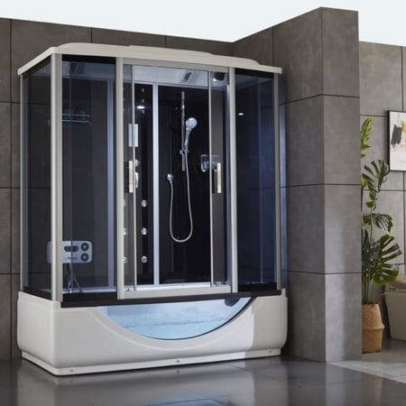كابينة بخار جاكوزي زاوية 170x85 سم