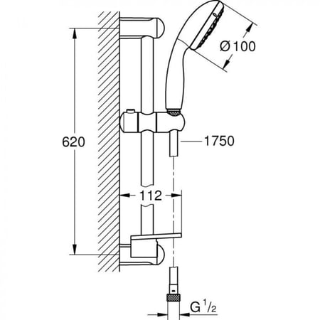 مسطرة سماعة يد وصبانة جروهي / GROHE