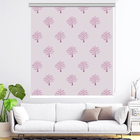 ستائر رول عازل للضواء والحرارة جاكار بخلفية وردية