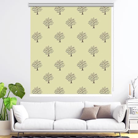 ستائر رول عازل للضواء والحرارة جاكار بخلفية صفراء