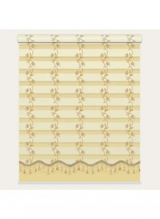 ستائر رول زيبرا مطرز أصفر وخلفية بلاك اوت