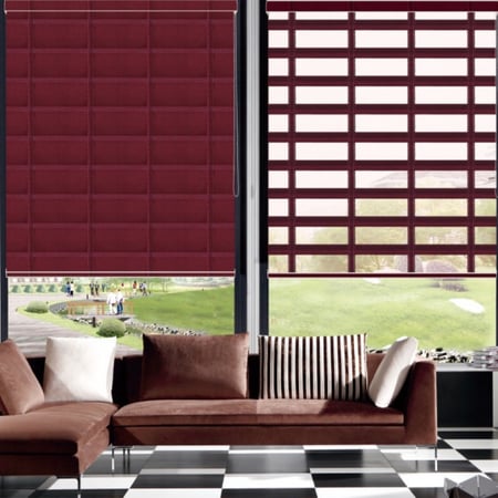 ستائر رول مربعات مكتبية أحمر