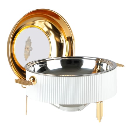 سخان طعام من سوليتير، لون أبيض وذهبي، سعة 3 لتر