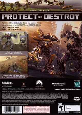 Transformers the Game (NTSC)
