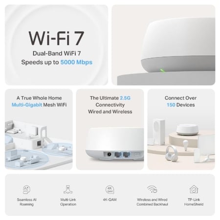موزع واي فاي BE3600 Whole Home Mesh WiFi 7 من TP-LINK