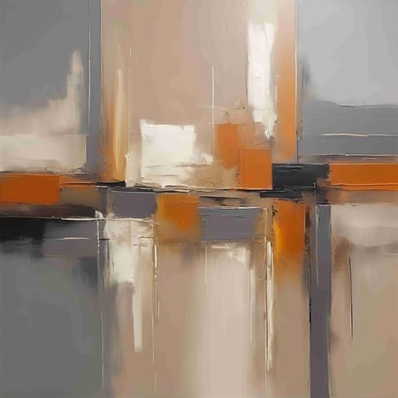 لوحة طباعة تجريدية مرآيا الحضور الخفيّ