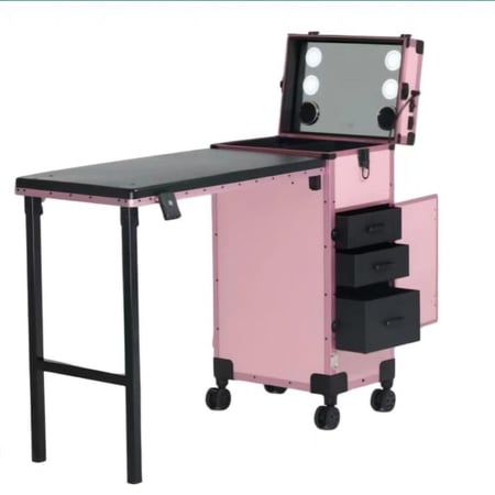 شنطه مكياج  مع طاوله من باستيل