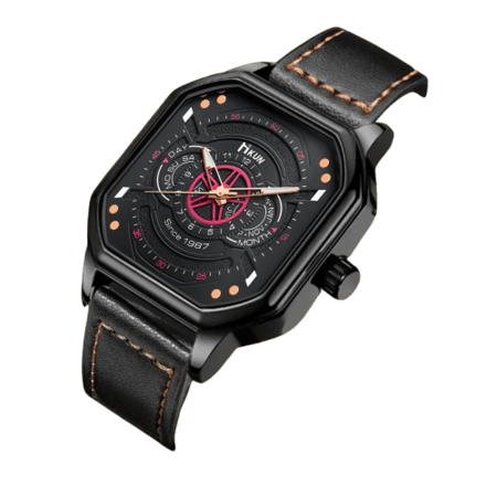 ساعة كوارتز مربعة للرجال بنمط رياضي وترفيهي