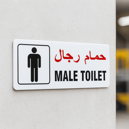 لوحة دورة مياه رجال بلاستيك مقوى سمك 2.5