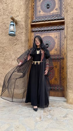 فستان عسيريه أحمر