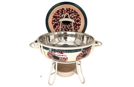 سخان بوفية بنقشة الخوص بغطاء