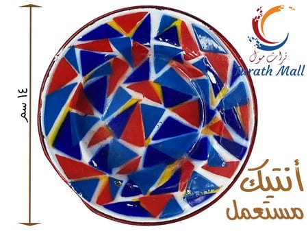 صحن غضار تراثي قديم جدا قطر ١٤ سم A1