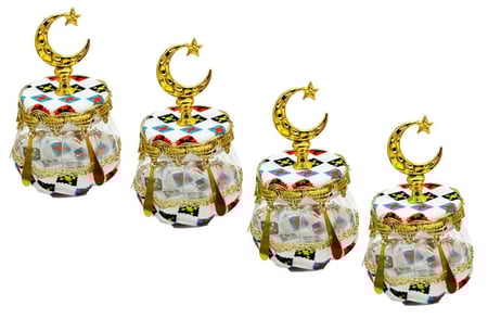 علبه توزيعات بلاستيك صغير ملبس قماش تراثي هلال