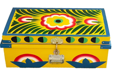 صندوق شنطة حديد تراثي اصفر تصميم2