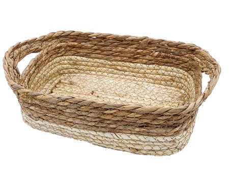 سلة مستطيل خوص بيد