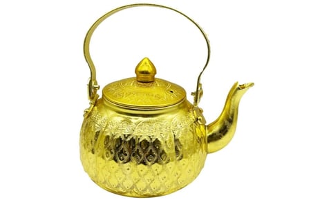 ابريق شاهي معدن نقش ذهبي