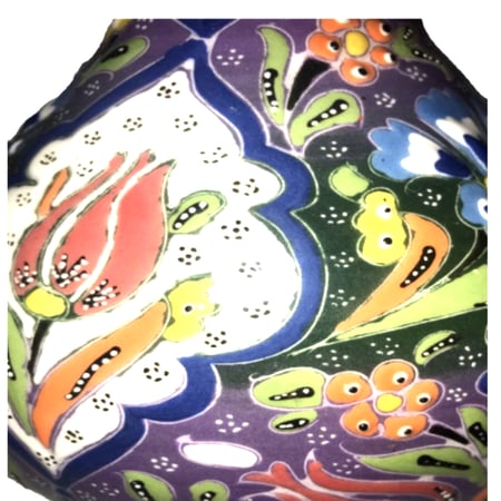 فازا سيراميك نقش يدوي لون ازرق