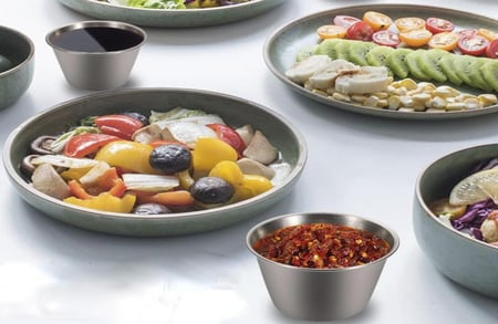 صحن تقديم ستنالس ستيل للتوابل(صوصات)