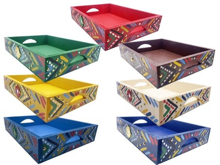 صينية تقديم تراثية مستطيلة