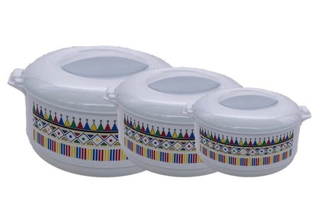 طقم حافظات طعام نقشة القط العسيري ابيض