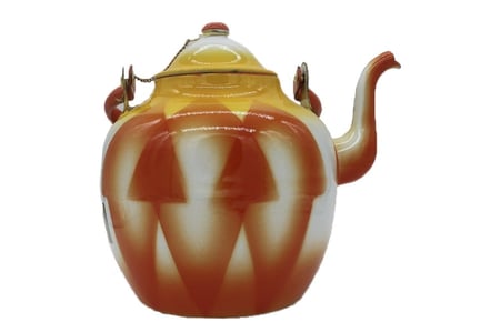 ابريق شاهي غضار دايموند برتقالي