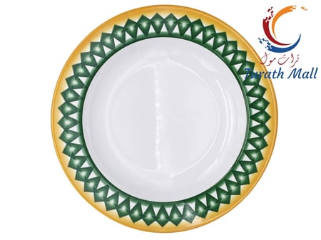 صحن ميلامين غضار دايموند اخضر عميق