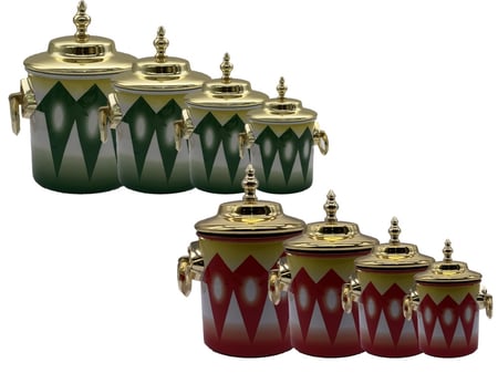 طقم علب بهارات ستانلس ستيل نقشة دايموند غضار