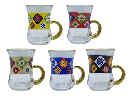 بيالات شاهي عدد 6 حبه النقشة التراثية2