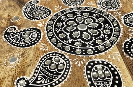 صينية تقديم خشب مستطيل نقش يدوي بارز