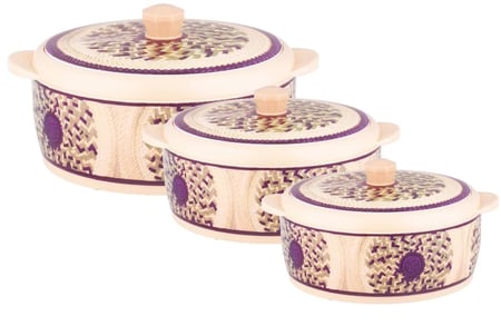 طقم حافظات بنقشة الخوص بنفسجي