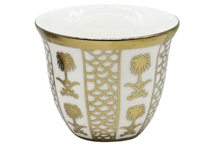 فناجيل قهوه تراثي سيفين ونخلة مذهب