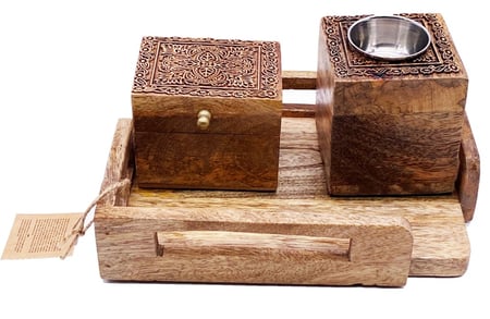 طقم صحن ومبخره وصندوق بخور موديل 87