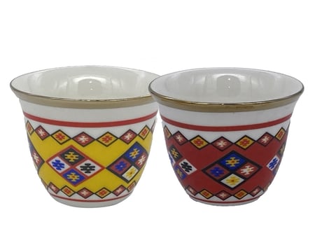 فناجيل قهوه النقشة التراثية مقاس وسط 2