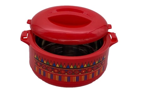 طقم حافظات طعام نقشة القط العسيري احمر من الداخل