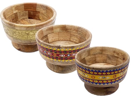 صحن تقديم عميق خشب كبير تراثي