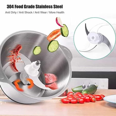 فرامة بصل كبيره ستيل بسعة 2 لتر مع شفرات مزدوجة حادة