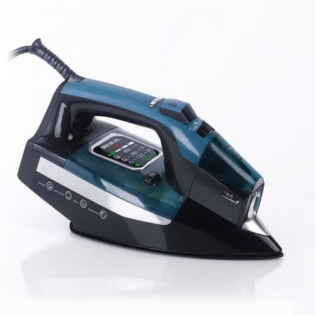 مكواة ملابس بخار بريميوم 2400 واط بشاشة رقمية وإضاءة LED