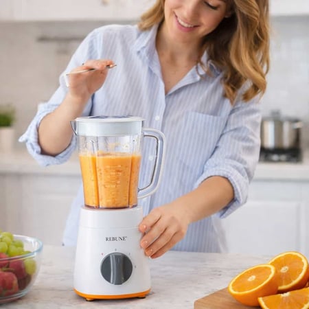 ريبون خلاط بقوة 650 اط لتحضير العصائر اليومية بقوة ثابتة واداء عملي