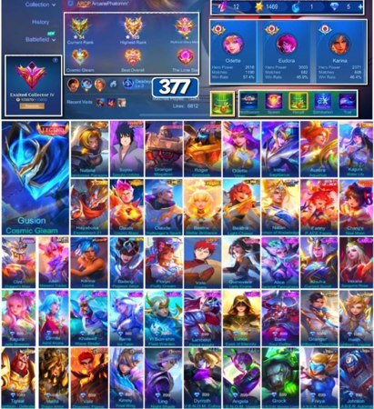 حساب موبايل ليجيند 377 سكن !