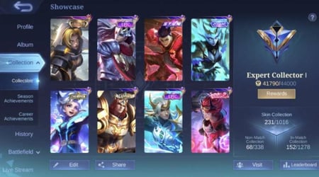 حساب موبايل ليجيند 231 سكن !