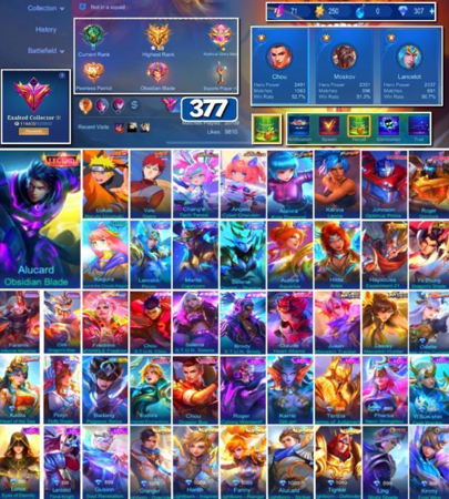 حساب موبايل ليجيند 377 سكن !