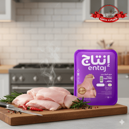 فيليه أفخاذ دجاج طازج الإنتاج - 450 جرام