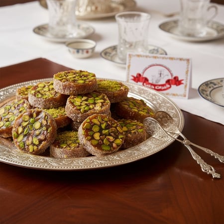 راحة حلقوم ديلوكس بالفستق الحلبي والمستكة - صغيرة ومتوسطة