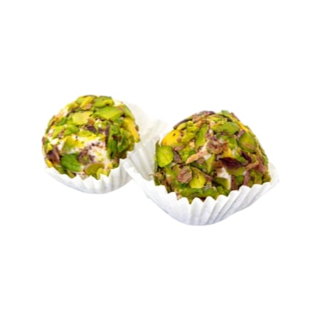 حلوى المن والسلوى مغطاة بالفستق الحلبي المبشور